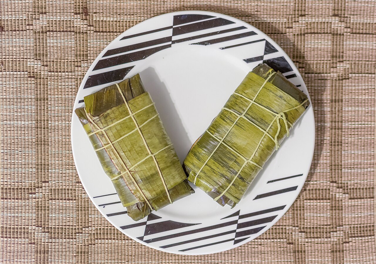 Hallaca in banana leaf, illustrating Ayaka